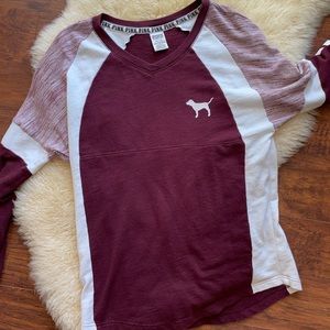 PINK Spirit Jersey Pullover maroon/ burgundy  size XS extra small oversized